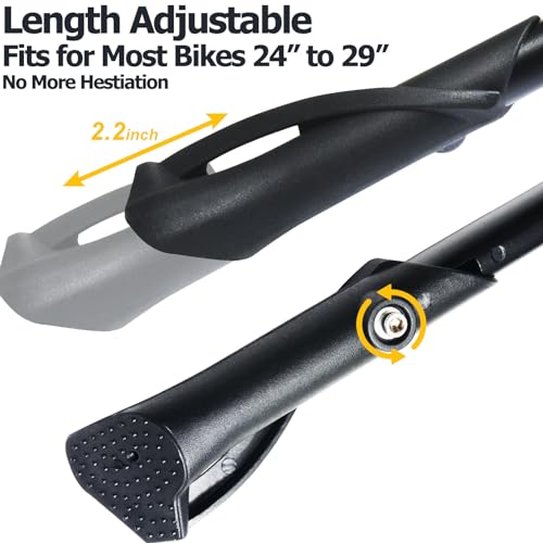 Black Adjustable Aluminum Bicycle Kickstand for 24-29 inch Bikes - Rear/Center Mount