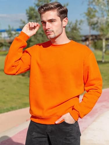 Men's Breathable Long Sleeve Crewneck Sweatshirt - Athletic Pullover