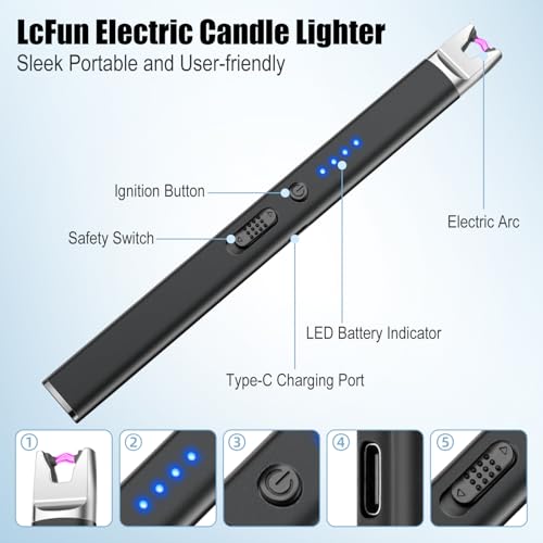 USB Rechargeable Electric Plasma Arc Lighters - Black & Gold
