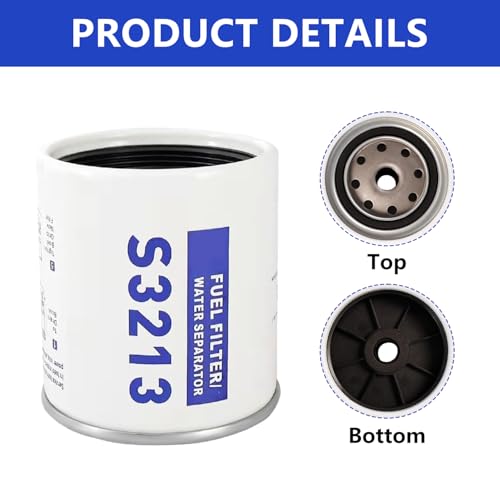AUIVERED S3213 Fuel Water Separator Filter Element 10 Micron Marine Boat - Variation S3213