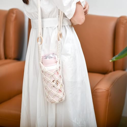 Eiyye Crochet Water Bottle Holder Crossbody Sling 2-Pack Lightweight Travel Carrier