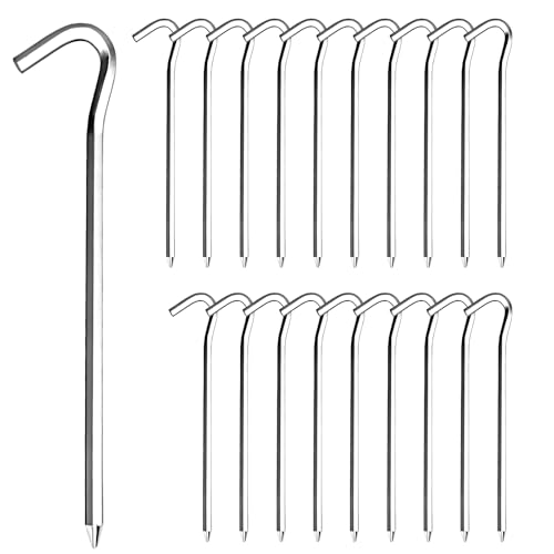 20 Pack 7" Aluminum Tent Stakes - Lightweight Ground Pegs for Camping