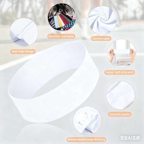 Non-Slip Wide Elastic Headbands for Women - 6 Pack Workout Hair Bands