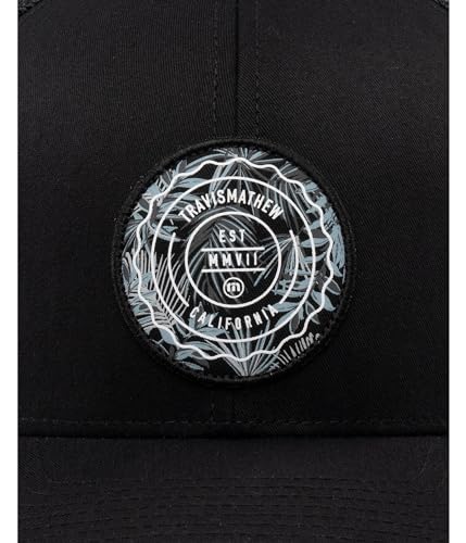 TravisMathew The Patch Floral Hat - One Size Black Snapback Cap