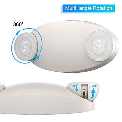 1 Pack LED Emergency Light with Battery Backup-Adjustable 2 LED Bug Eye Head Emergency Lighting -UL Certified 120-220VAC Emergency Exit Lighting Fixtures for Business/Home.