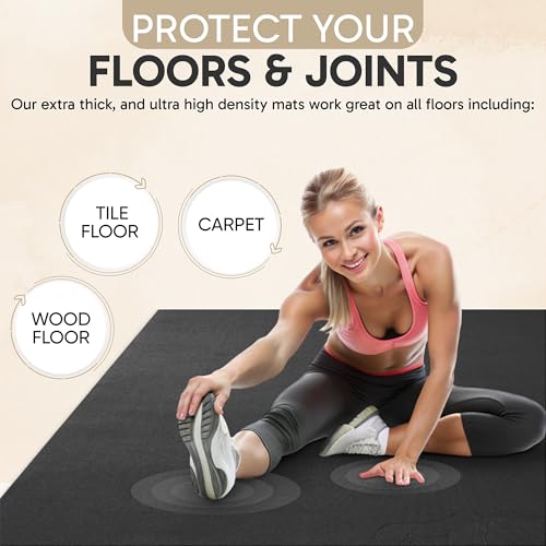 Large Non-Slip Exercise Mat - 6' x 4' with Towel & Straps