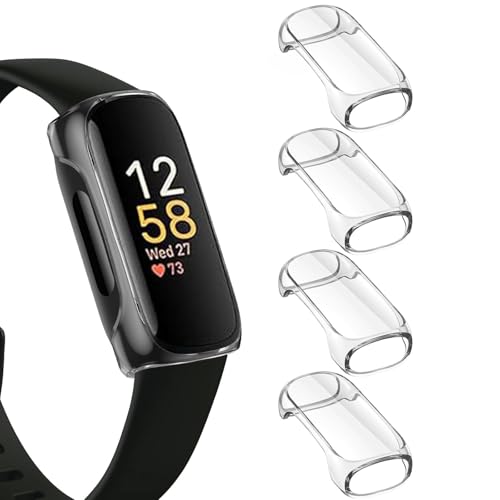 TPU Case for Fitbit Inspire 3 with Screen Protector - Clear (4 Pack)