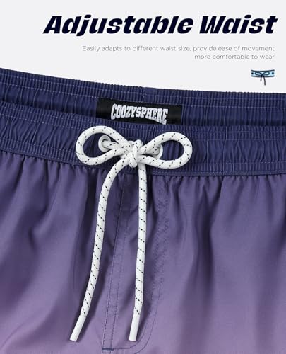CoozySphere Men's 5 Inch Quick Dry Swim Trunks Purple Gradient Medium