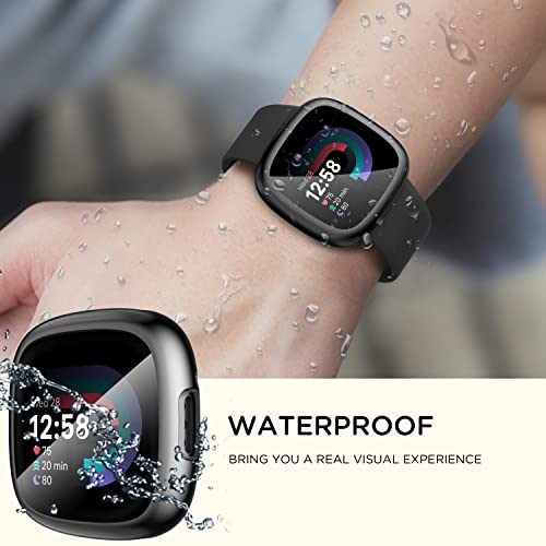 Clear Screen Protector Case for Fitbit Sense 2 / Versa 4 - 4-Pack