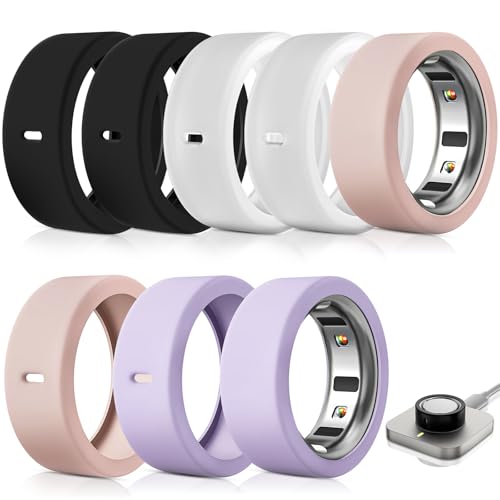Silicone Protective Cover for Smart Rings - 8 Pack - Black, Clear, Pink, Purple