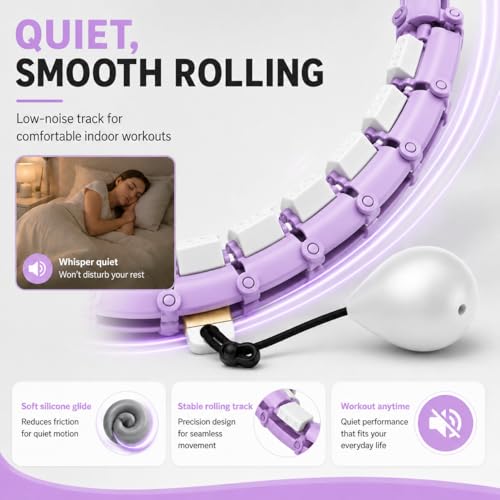 Weighted Fitness Hoop - 47 Inch Adjustable Infinity Ring - Purple