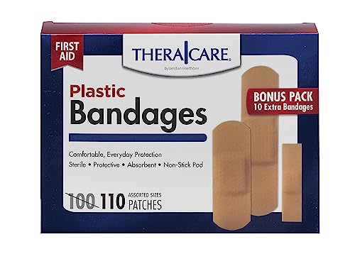 Sterile Plastic Adhesive Bandages - Assorted Sizes, 110 Count