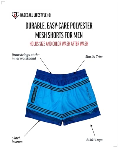 Adult Crayon Baseball Mesh Shorts - S-2XL, Breathable Athletic Fit