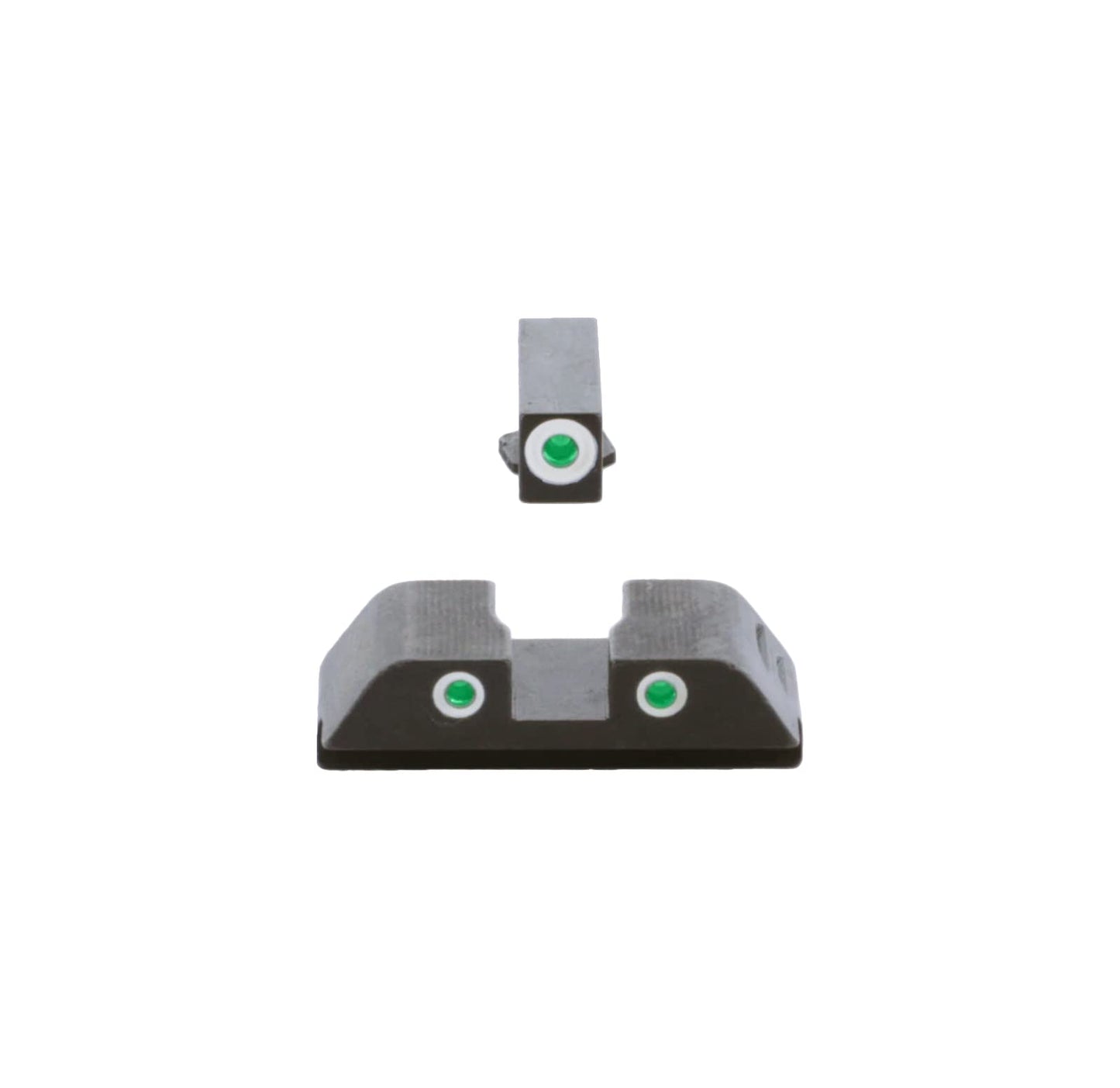 AMERIGLO Optic Compatible Sight Set for Glock - XL Tall Green Tritium OrangeOutline .315" Front Flat Black .394" Rear