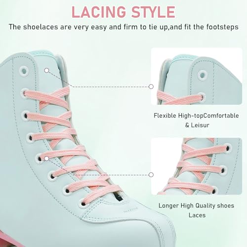 Jessie Pink & Green Light-Up Roller Skates for Women & Girls Size 42/9