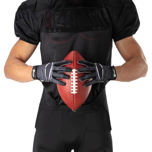 Cutters Football Receiver Gloves Black Topo L/XL Adult Youth - Silicone Grip