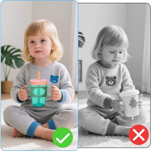 Silicone Cup Grip for Owala Toddler Cup - Green & Blue