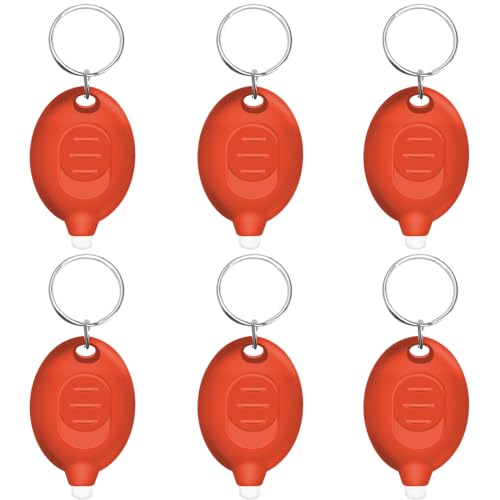 Ultra Bright Mini LED Keychain Flashlight - Orange, 6-Pack