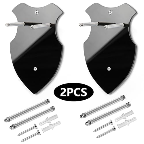 Lesnala Black Wall Mounted Sword Rack - Vertical Display Stand, 2 Pack