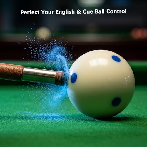 Billiard Practice Training Cue Ball - 2 1/4" Blue, 6 oz with 6 Spots