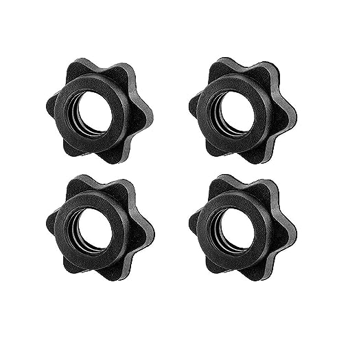 1-Inch Dumbbell Spinlock Collars - 4 Pairs Black Clamps