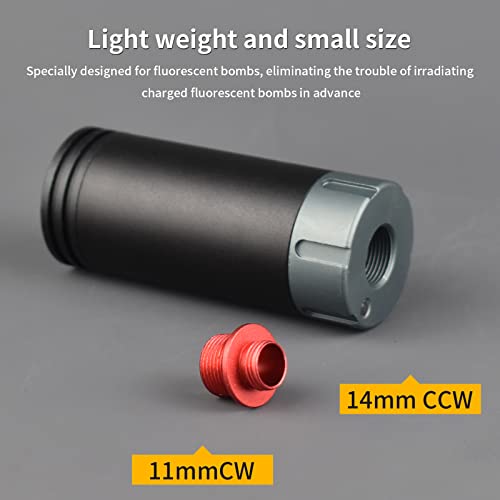 Glow in Dark Tracer Unit Lighter - Gery, 14mm CCW/10mm CW Thread
