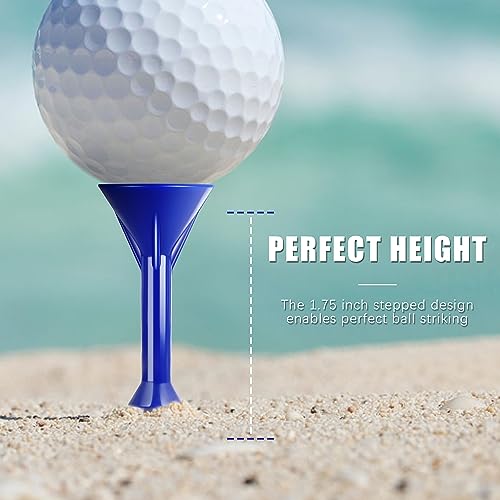 Premium Plastic Golf Tees - 50 Pack Mixed Color, Durable & Stable