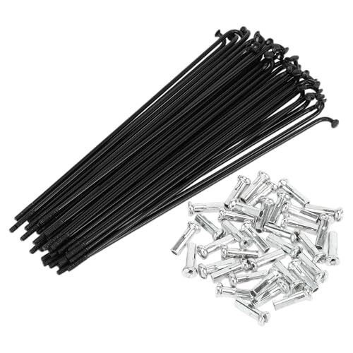 Bicycle Spokes Set - 14G Carbon Steel, 138mm Length, Black