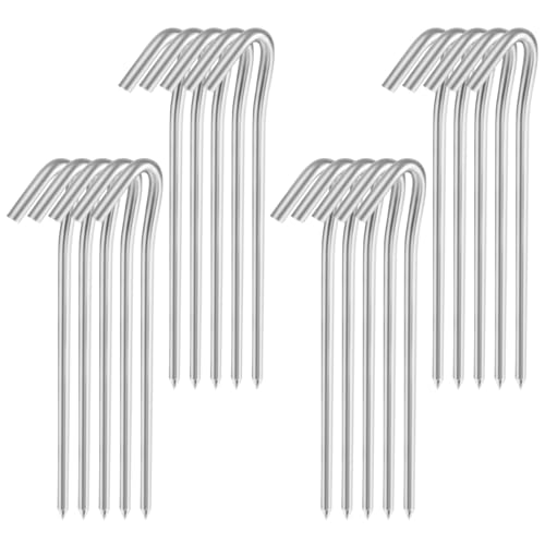7" Tent Stakes, Heavy Duty Galvanized Ground Pegs 20 PCS - Oualhoo