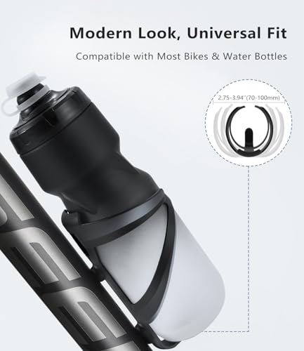 Bike Water Bottle Holder Matte Black Nylon Ultralight & Sturdy Cup