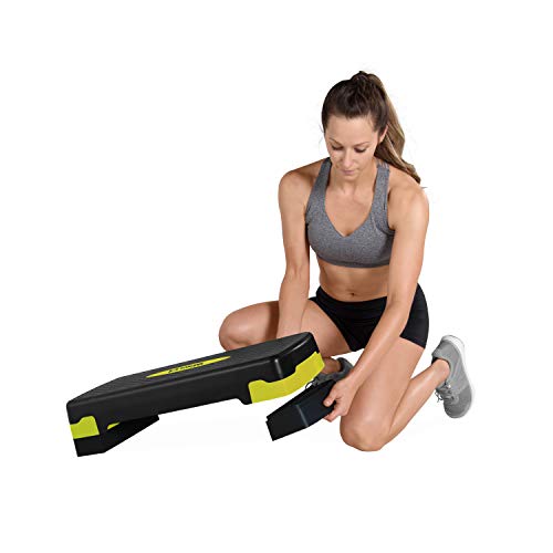 Compact Aerobic Step Platform - Adjustable Height, Black/Yellow