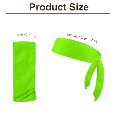 Fluorescent Green Ninja Headband - Adjustable Sweat Wicking Head Tie