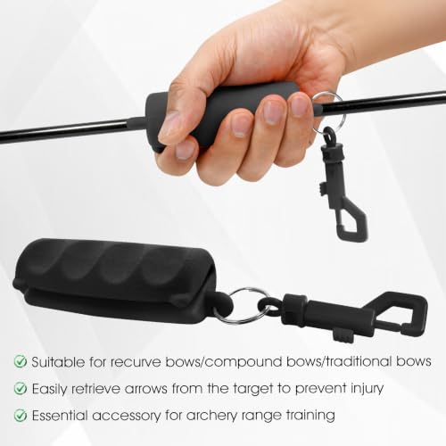 Archery Arrow Puller with Belt Clip - TPR Non-Slip Grip - Black