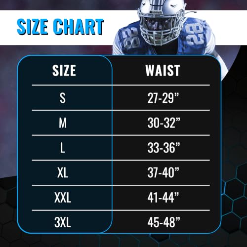 Sports Unlimited FlexForm Men’s Integrated Padded Football Pants with Pads – Large, Black