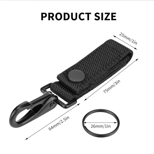 Heavy Duty Belt Keeper Keychain Clip - Nylon Molle Strap for 2¼" Belts