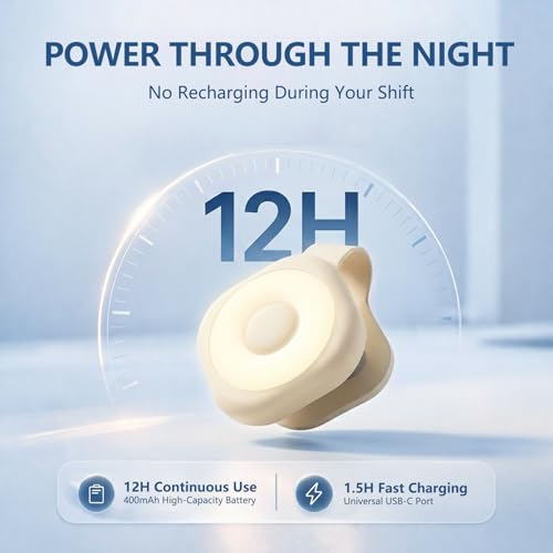 Rechargeable Nurse Night Light Clip - Yellow, 3 Colors & 6 Modes