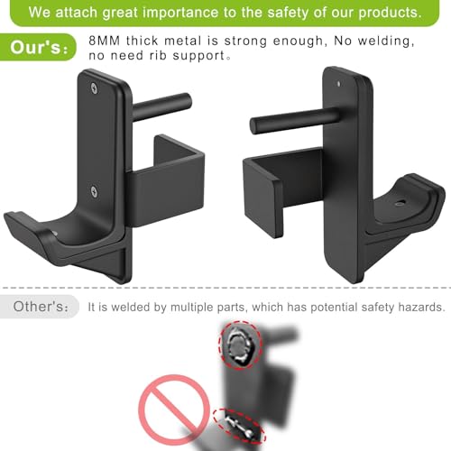 J-Hooks for 2"x2" Power Rack with 1/2" Hole - Steel Hooks, Set of 2