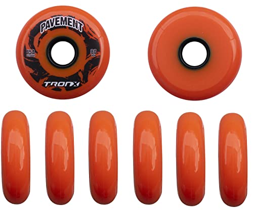 Outdoor Inline Roller Skate Wheels 4-76mm & 4-80mm 85A Hard Urethane - 8 Pack