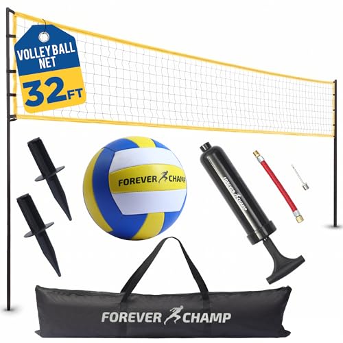 Volleyball Net Complete Set - 32x3 Ft with Ball & Carrying Bag