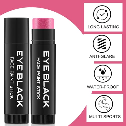 Hot Pink Glitter Eye Black Stick - Anti-Glare Sports Makeup