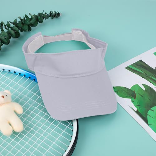Athletic Cotton Sun Visor Hat - Adjustable One Size-Large Gray