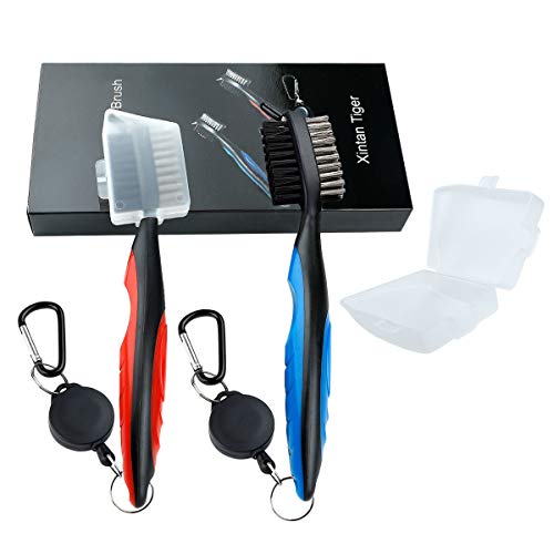 Golf Club Brush Set - Pack of 2 with Retractable Carabiner