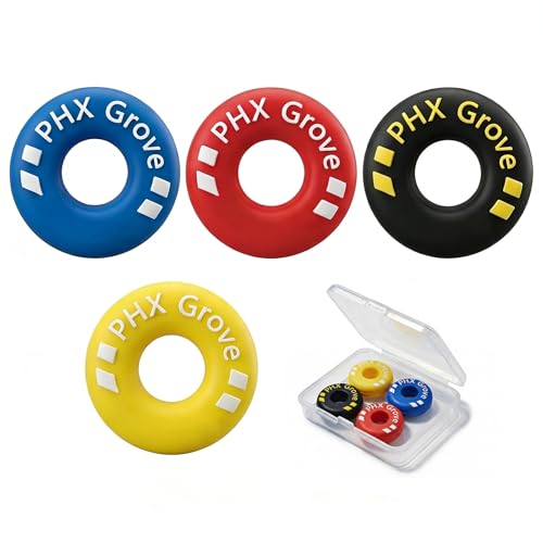 Tire-Shaped Tennis Racket Vibration Dampeners - 4 Pack, Red/Blue/Yellow/Black