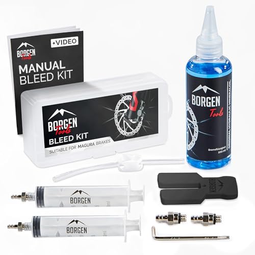 Borgen USA Bike Brake Bleed Kit for Magura Hydraulic Disc Brakes with 100ml Mineral Oil