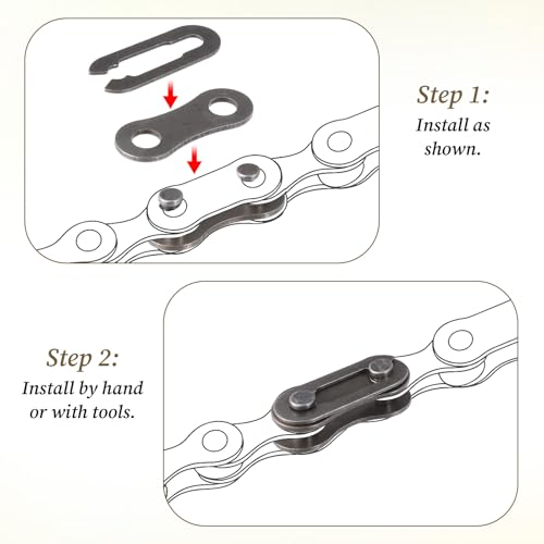 10 Pairs Single Speed Bicycle Chain Master Links - Carbon Steel - Dark