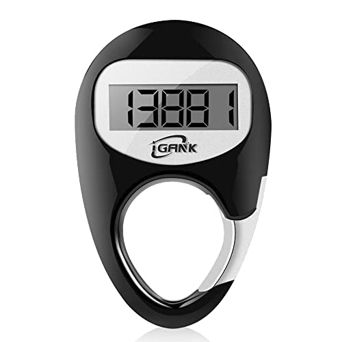 3D Step Counter Pedometer for Walking - Black