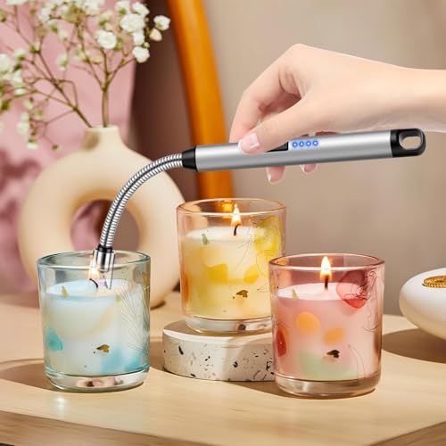 Rechargeable Electric Candle Lighters - 2 Pack Silver & Rose Gold