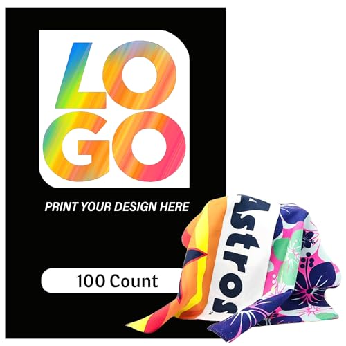 Personalized Microfiber Rally Towel 11x18 - Black, Qty 100
