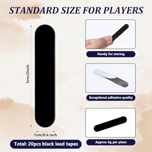 20 Pcs Pickleball Paddle Weight Tape - 3g Adhesive Strips