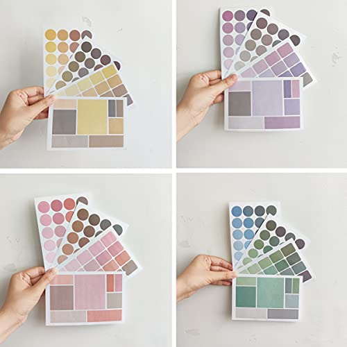 Colorful Decorative Sticker Set - 16 Sheets of Dots & Squares